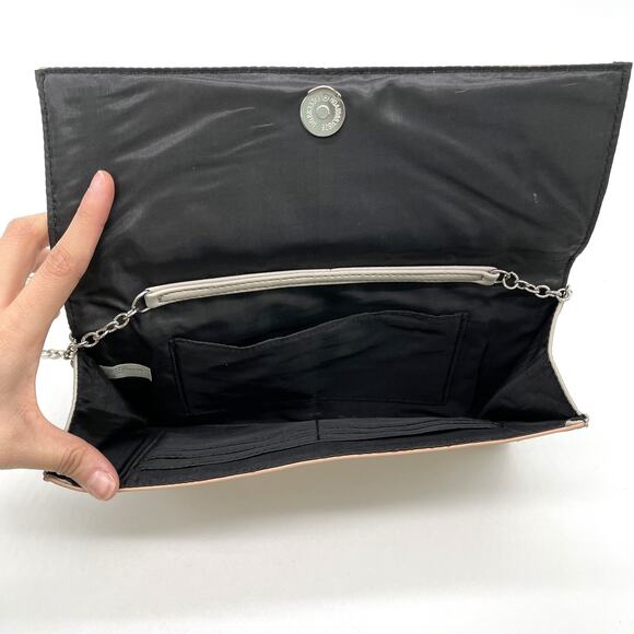 Guess‎ Crossbody Envelope Clutch Faux Leather Taupe Pink Feminine Dainty Flirty - Picture 7 of 10